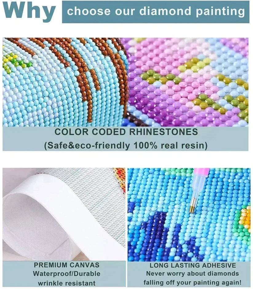 DIY 5D Diamond Painting Kit - Flag Bike