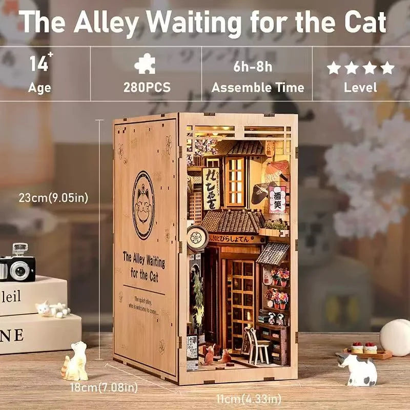 Japanese Alley Cat DIY Book Nook Kit