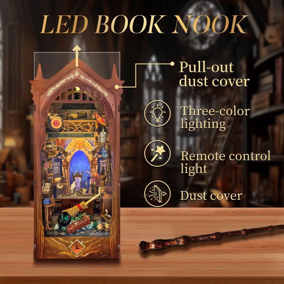 Magic Academy DIY Book Nook Kit (Magic Wand Included)