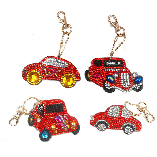 Diamond Painting Keychain Cute Cars (4pcs)