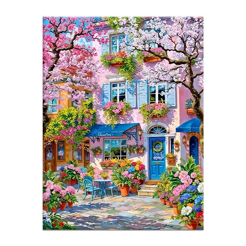 Painting By Numbers Kit Beautiful Flower Street