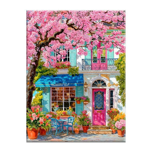 Painting By Numbers Kit Beautiful Flower Street