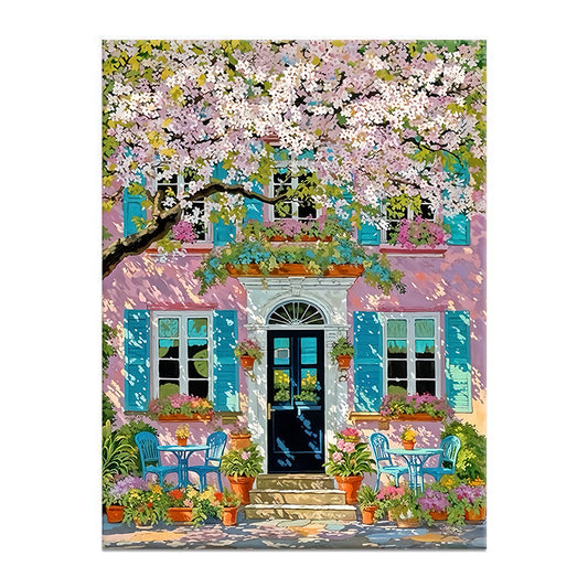 Painting By Numbers Kit Beautiful Flower Street