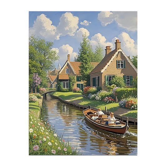 Painting By Numbers Kit Cabin by the River