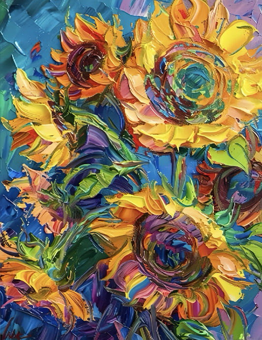 Painting By Numbers Kit - Abstract Sunflower
