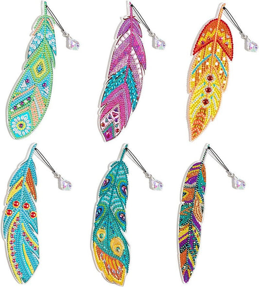 Diamond Painting Art Bookmark-Feathers (6pcs/Set)