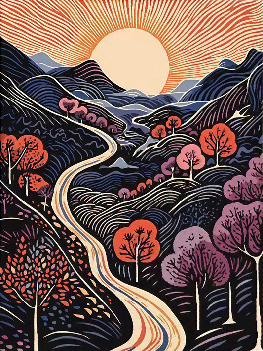 Painting By Numbers Kit - Abstract Landscape