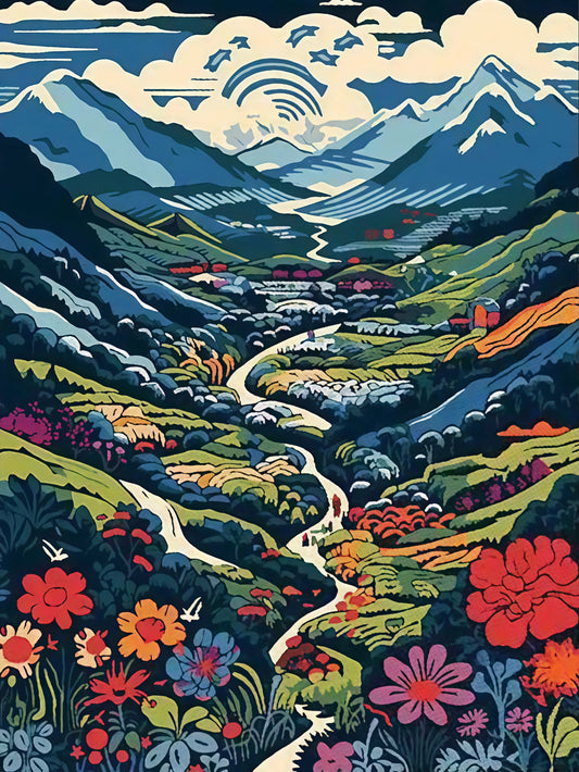 Painting By Numbers Kit - Abstract Landscape