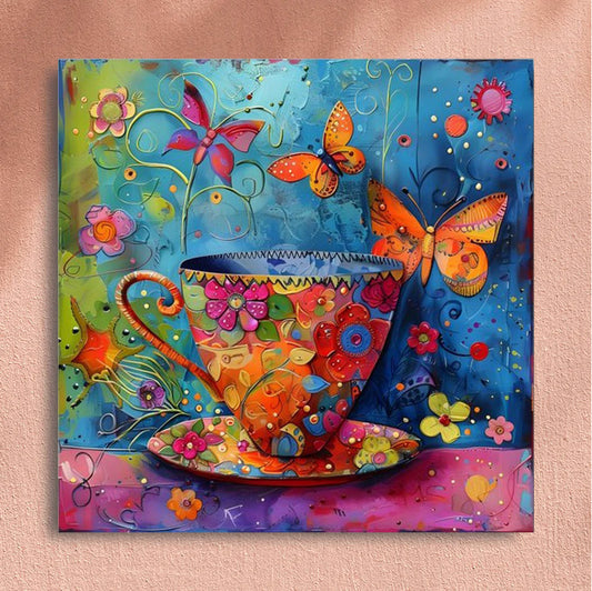 Painting By Numbers Kit - Abstract Coffee Cup