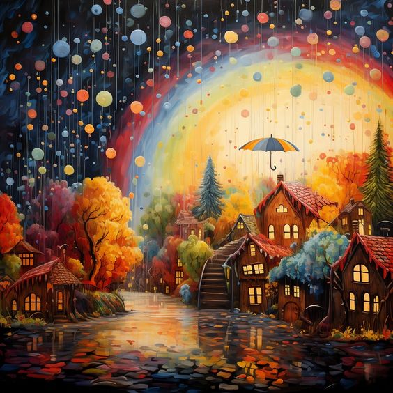 DIY Diamond Painting Kits - Abstract Colorful Town