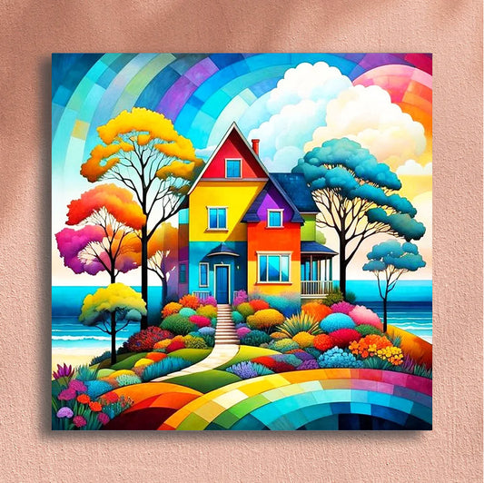 Painting By Numbers Kit - Colorful Houses