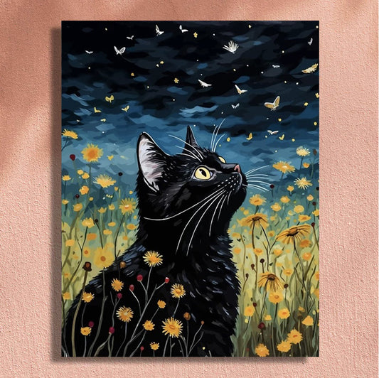 Painting By Numbers Kit - Black Cat