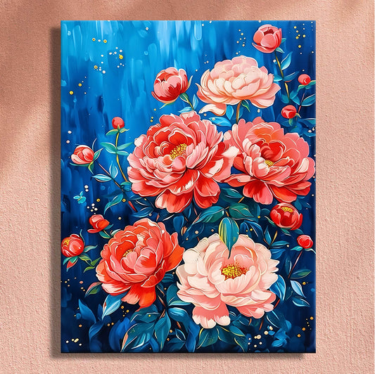 Painting By Numbers Kit - Pink Flowers