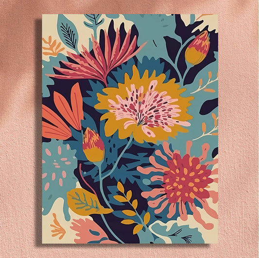 Painting By Numbers Kit - Abstract Flowers