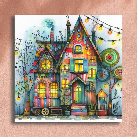 Painting By Numbers Kit - Colorful Houses