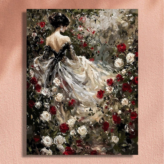 Painting By Numbers Kit - Woman in Flowers