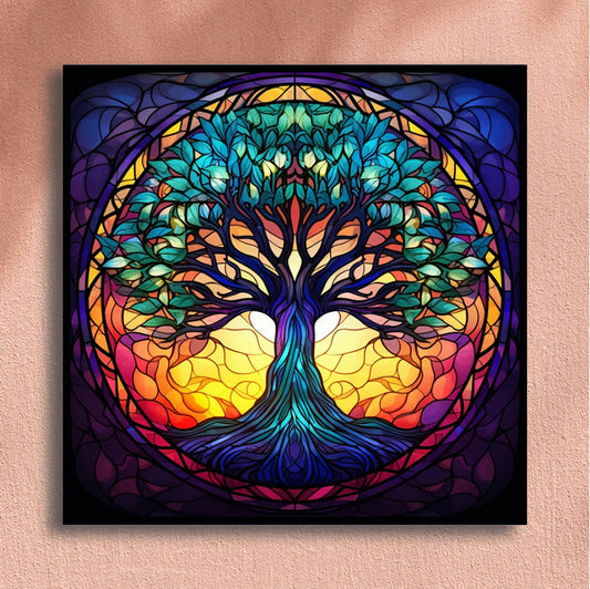 Painting By Numbers Kit - Stained Glass Style Tree