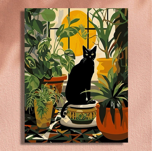 Painting By Numbers Kit - Black Cat