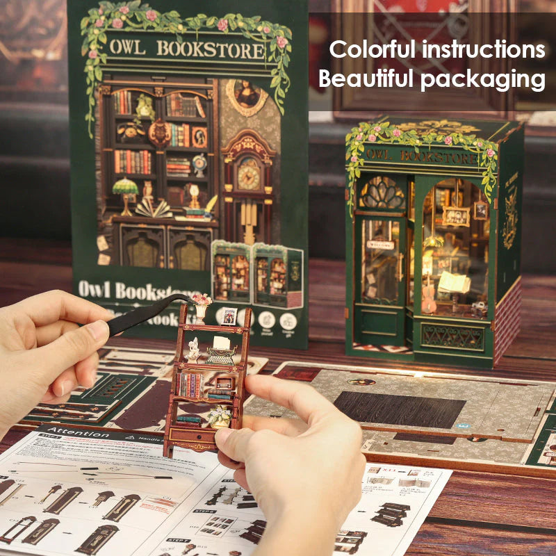 DIY Book Nook kit - Owl Bookstore