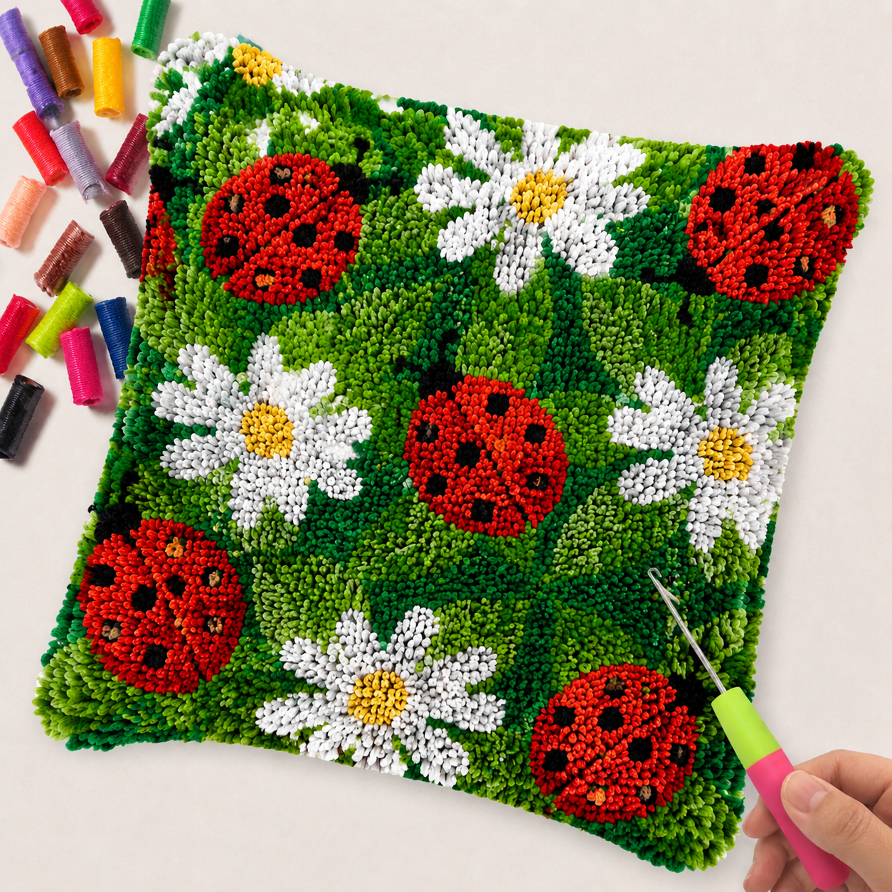 Latch Hook Pillow Kits - Sunflower
