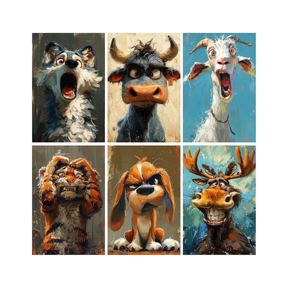 6 Mini Paint By Numbers Kits - Cute Animals