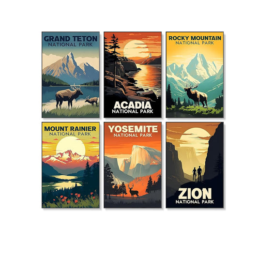 6 Mini Painting By Numbers Kits - Scenery
