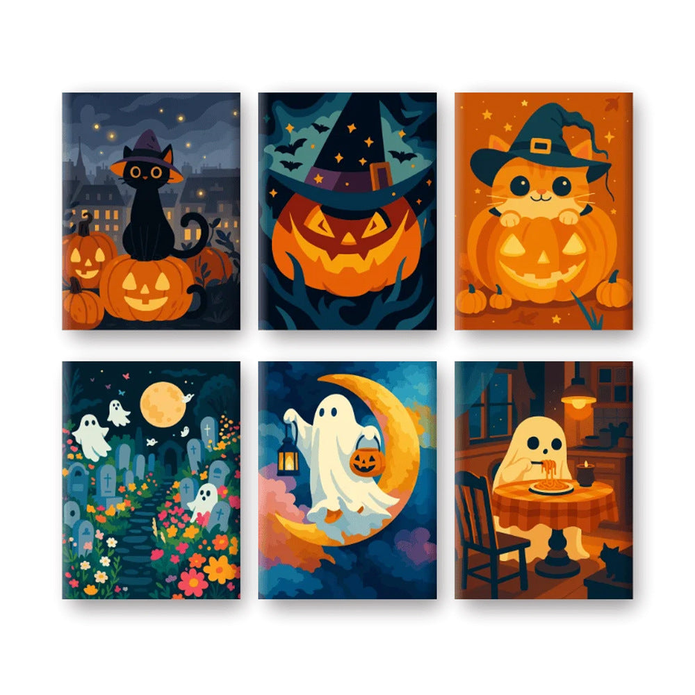 6 Mini Paint By Numbers Kits - Halloween