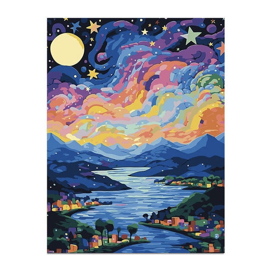 painting by numbers kit abstract landscape