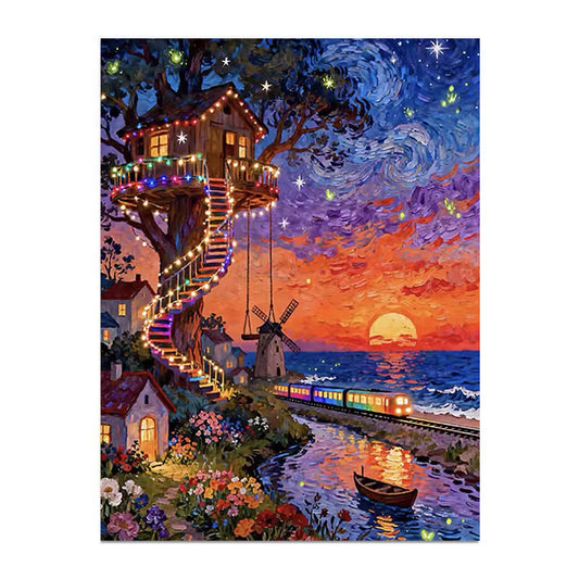 painting by numbers kit abstract landscape