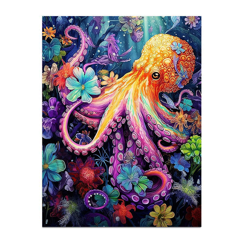 painting by numbers kit abstract octopus