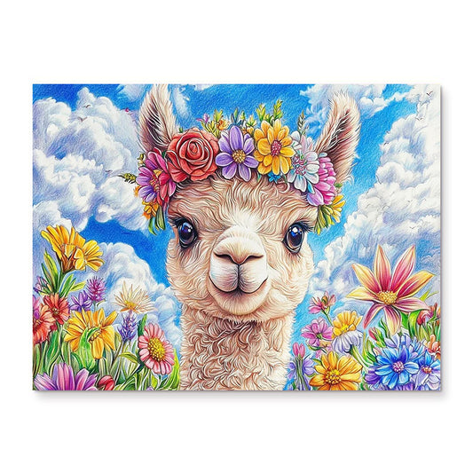 painting by numbers kit alpacas among the flowers