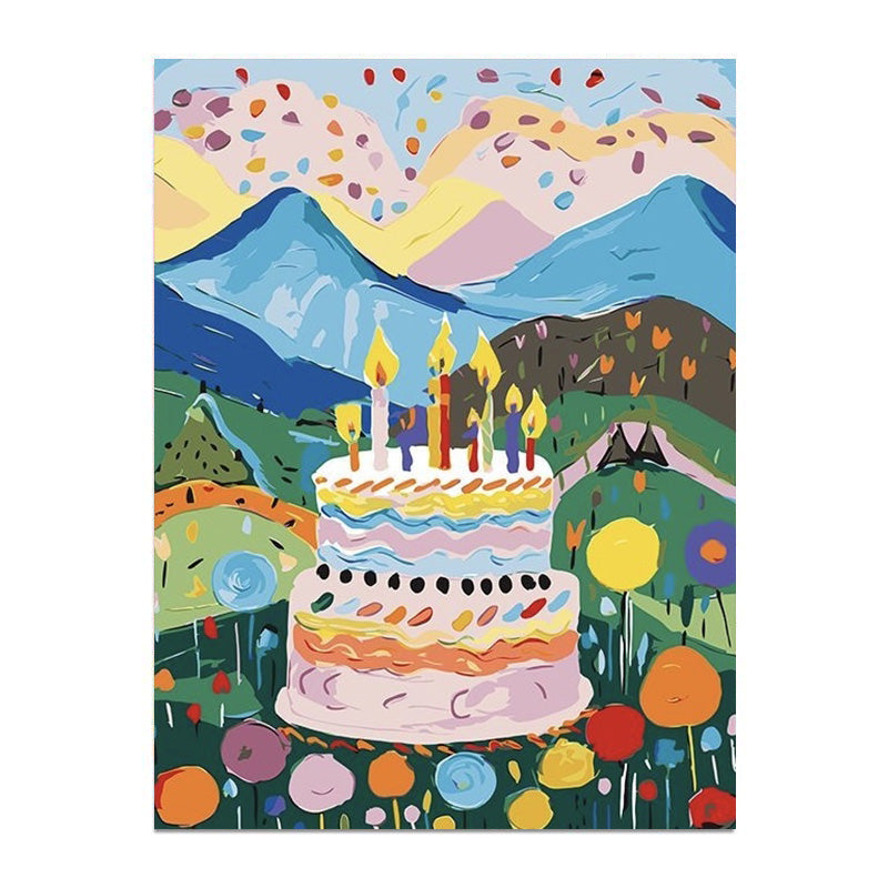 painting by numbers kit birthday cake