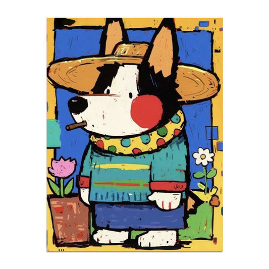 painting by numbers kit cartoon dog