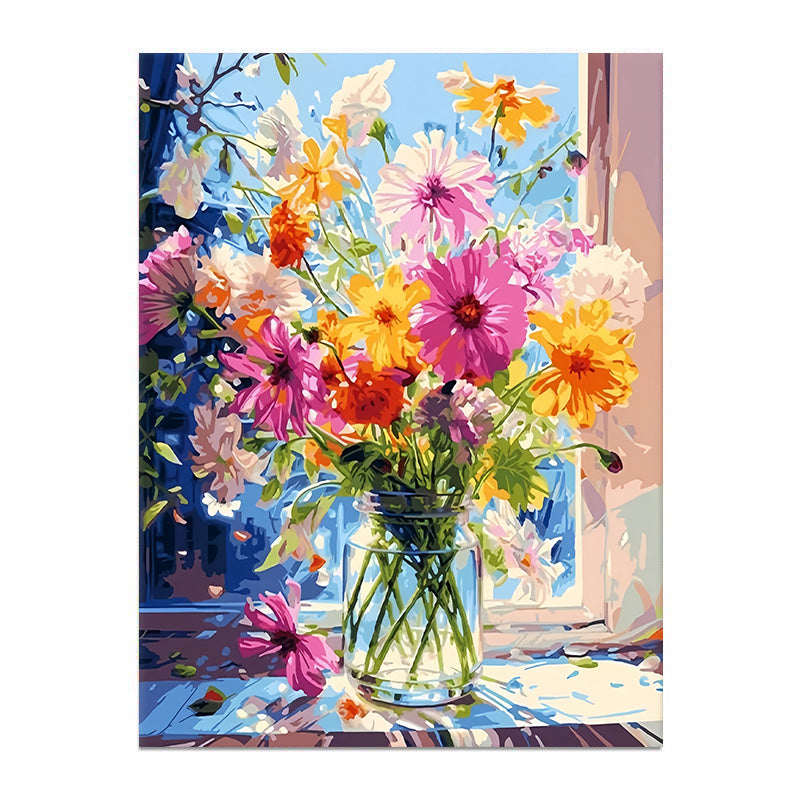 painting by numbers kit colorful flowers