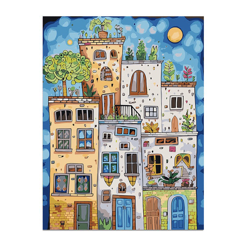 painting by numbers kit fairy tale colored house