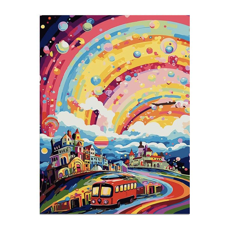 painting by numbers kit fairytale town