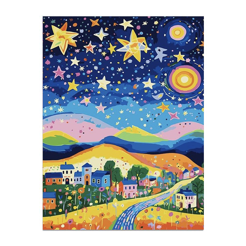 painting by numbers kit fairytale town