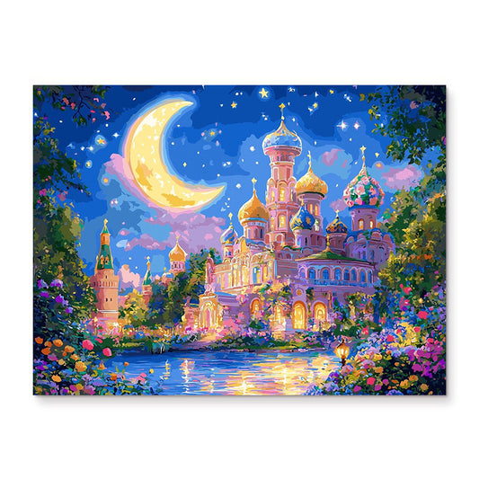painting by numbers kit fantasy castle