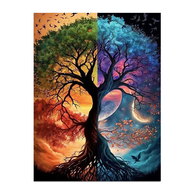 painting by numbers kit fantasy tree of life