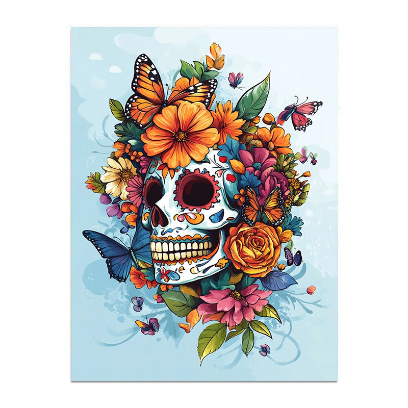 painting by numbers kit flower skull