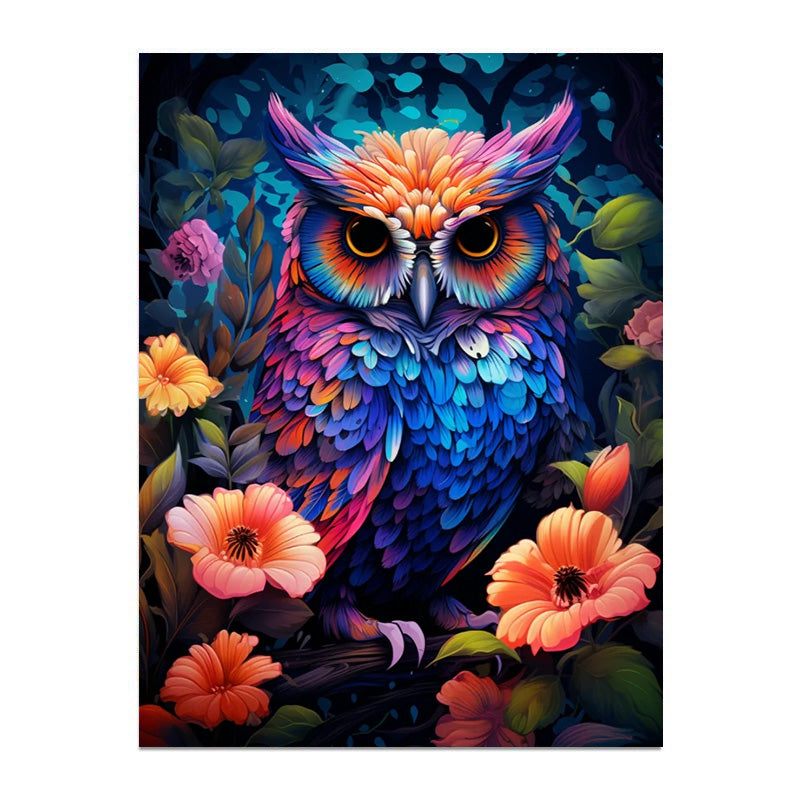 painting by numbers kit flowers and owls