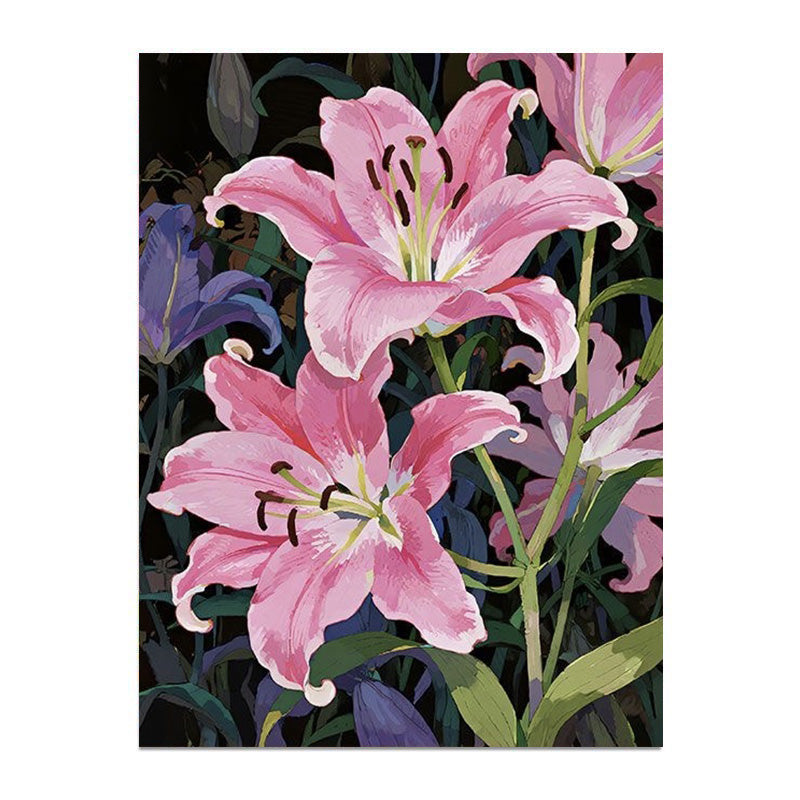 painting by numbers kit pink flower
