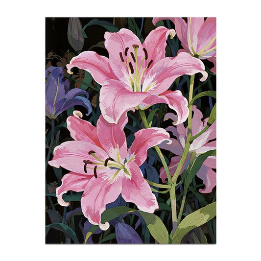 painting by numbers kit pink flower