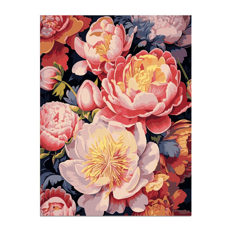 painting by numbers kit pink flowers