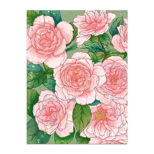 painting by numbers kit pink flowers