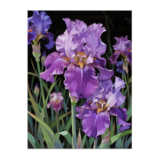 painting by numbers kit purple flower