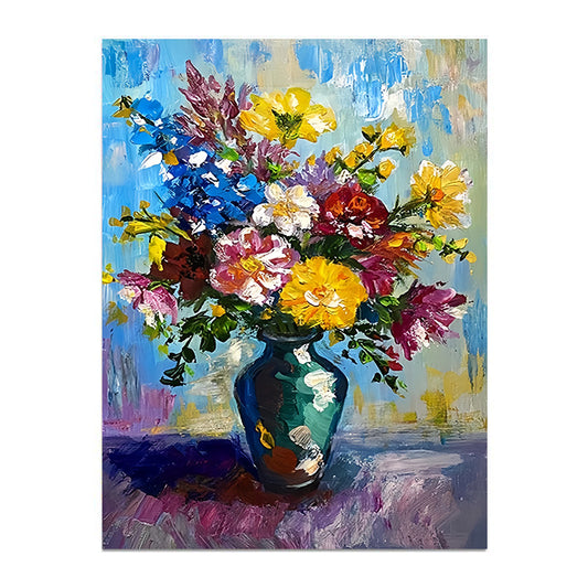 painting by numbers kit retro colorful flowers