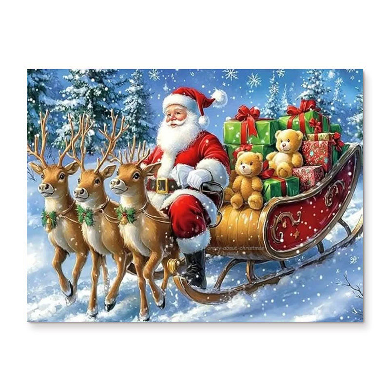 painting by numbers kit santa claus and his reindeer