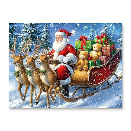 painting by numbers kit santa claus and his reindeer