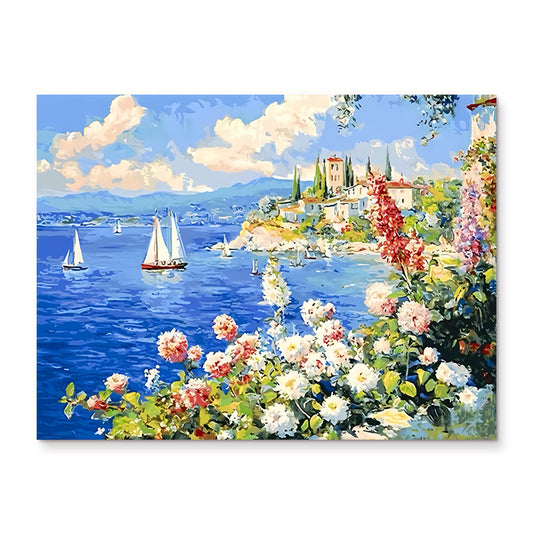 painting by numbers kit seaside scenery
